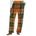thumbnail image 3 of DDAPJ pyju Women's Plaid Fleece Pajama Pants Soft Plush Sleepwear Bottoms Fuzzy Warm Lounge Pj Pants with Pockets Orange XXXL, 3 of 5