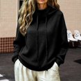 thumbnail image 2 of Yigetop Warm Sweaters for Women Fall Winter Cowl Neck Knit Sweater Long Sleeve Casual Soft Chunky Lightweight Loose Cozy Pullover Tops for Daily Wear Black L, 2 of 6
