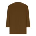 thumbnail image 5 of Otntypg Womens 3/4 Sleeve Tops Plus Size Casual Scalloped V Neck Tunic T-Shirts Loose Oversized Dressy Basic Pullover Blouse Trendy 2025 Fall Outfit Clothes Coffee#01 L, 5 of 8