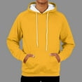 thumbnail image 5 of MELDVDIB Mens Hoodies Fleece Lined Fashion Casual Solid Color Hooded Sweatshirts Basic Fall Winter Long Sleeve Pullover Tops with Pocket, 5 of 9