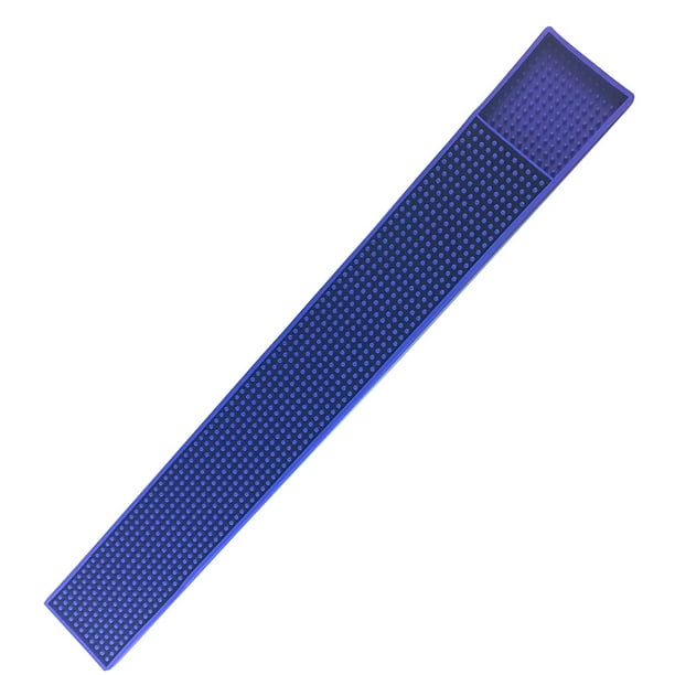 Alfombrilla para bar de PVC, alfombrilla para taza de derrames, rectangular, antideslizante, café, vino, té, posavasos para cerveza, mantel individual, 8x60 cm, azul Inevent LF0112-04B