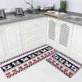 thumbnail image 3 of Alfombra de cocina antideslizante de 2 piezas Tapete de respaldo antideslizante Tpr para juego de alfombra de pasillo de baño de puerta, diseño de vaca (17quot; x48quot; + 17quot; x24quot;). Afortunado Sencillez, 3 of 4