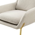 thumbnail image 5 of Miekor Furniture Contemporary Upholstered Boucle Minimalist Accent Chair – Cream / Gold BS7675, 5 of 6