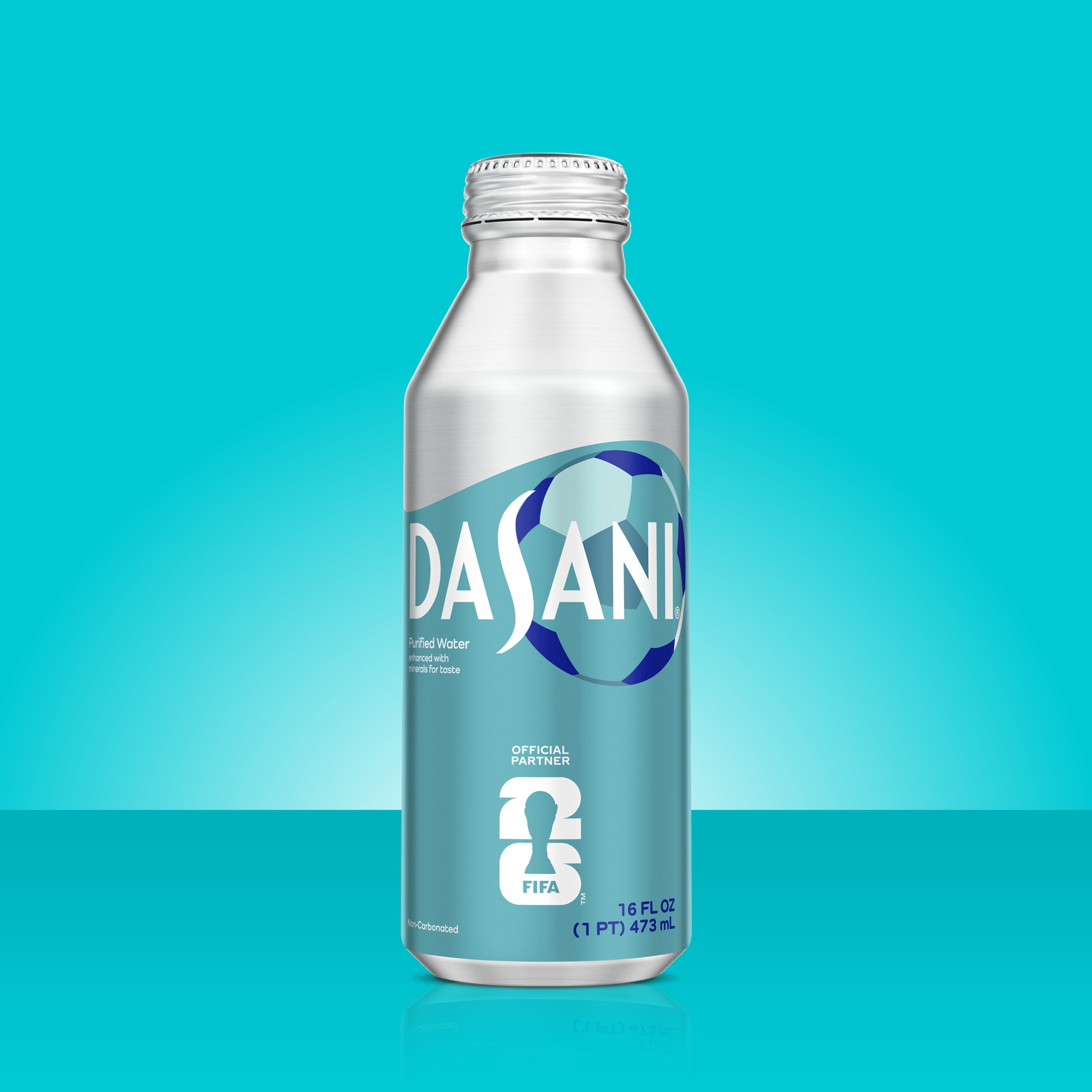 Dasani Purified Water Aluminum Bottle, 16 fl oz 12 pack