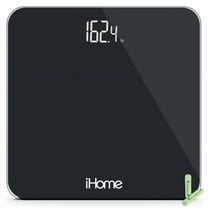 iHome Digital Battery Powered Bathroom Scale 397 lbs Black & White, Healthcare Use