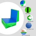 thumbnail image 4 of Matladin 48"x24"x14" Folding Gymnastics Cheese Wedge Incline Mat for Kids Girls Home Training Exercise (Blue+Green), 4 of 7