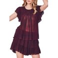 thumbnail image 3 of LoveShackFancy Women's Smocked Marie Top X-Small Light Eggplant, 3 of 3