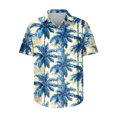 thumbnail image 4 of ZCFZJW Men's Hawaiian Shirt Funky Tropical Floral Printed Beach Vacation Tees Shirt Regular Fit Casual Button Down Short Sleeve Graphic T-Shirts Tops Navy L, 4 of 5