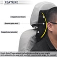 thumbnail image 2 of Unique Bargains Car Headrest Pillow Ergonomic Comfortable Neck Support Pillow Car Seat Headrest Cashmere, Memory Foam Foldable Adjustable Width Black 1 Pcs, 2 of 7