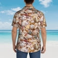 thumbnail image 6 of Goofa Colorful Seashells Hawaiian Shirt for Men, Unisex Summer Beach Casual Short Sleeve Button Down Shirts,Aloha Tropical Floral print shirt-, 6 of 9