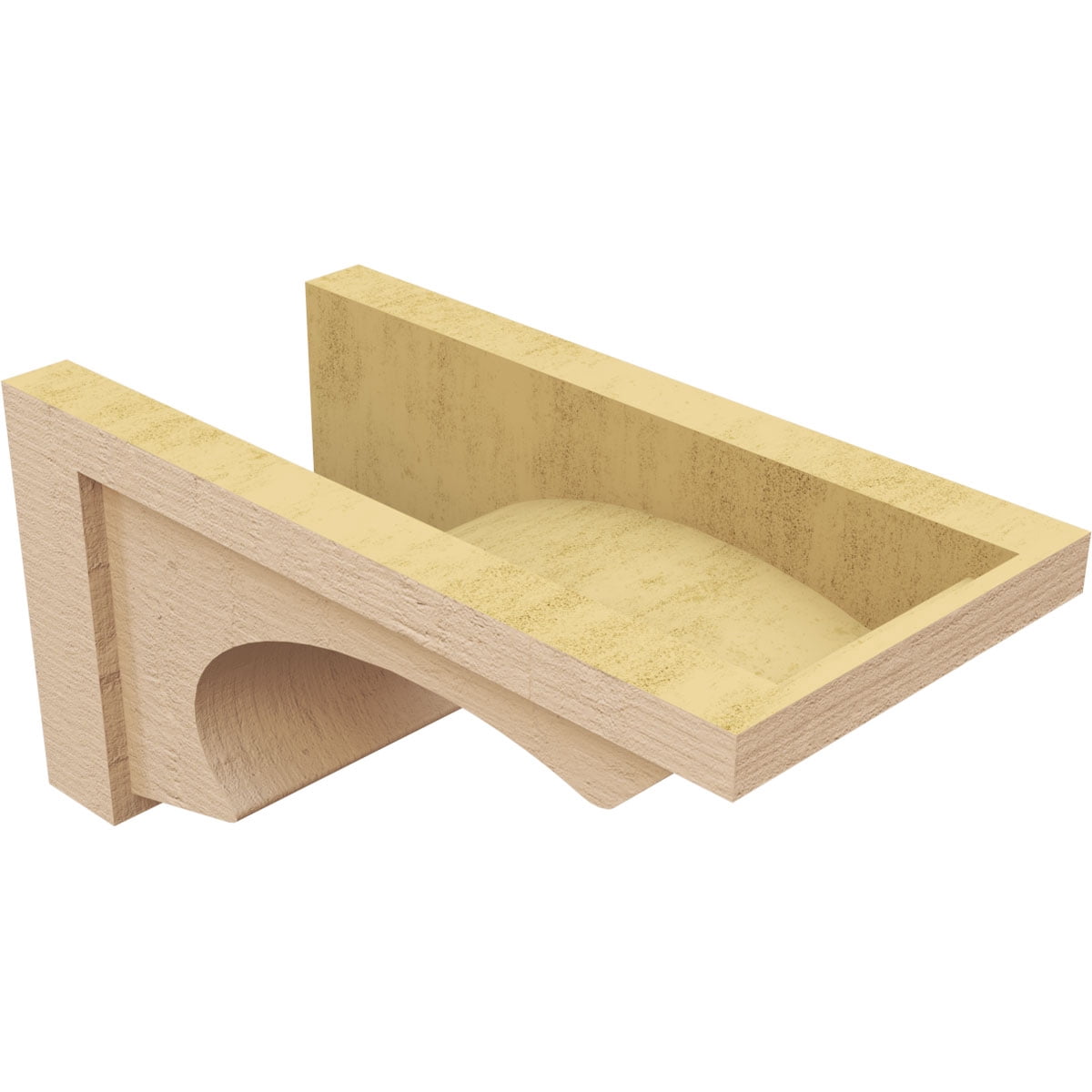 9"W x 18"D x 9"H Wide Emerson Rough Cedar Woodgrain TimberThane Corbel, Primed Tan