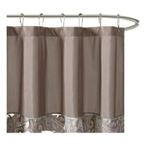 Pemberly Row Contemporary Jacquard Shower Curtain in Blue/Brown 72x72"