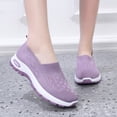 thumbnail image 7 of longantii Women's Slip On Casual Walking Shoes Breathable Knit Non Slip Comfortable Lightweight Sneakers Purple, 7 of 7