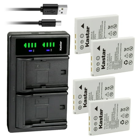 Kastar 4-Pack Battery and LTD2 USB Charger Replacement for Nikon EN-EL8 Battery MH-62 Charger Nikon Coolpix S7 Coolpix S7c Coolpix S8 Coolpix S9 Coolpix S50 Coolpix S50c Coolpix S51 Camera