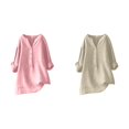 thumbnail image 1 of (2-Pack) Rinsvye Womens Solid Color Long Sleeve Mandarin Collar Blouse Women Clothing Timeless Design, 1 of 4