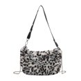 thumbnail image 2 of Bolsa Bolso de axila con estampado animal de cadena Bolso de hombro peludo de felpa para mujer (Estilo 2) JShteea Para Estrenar, 2 of 8