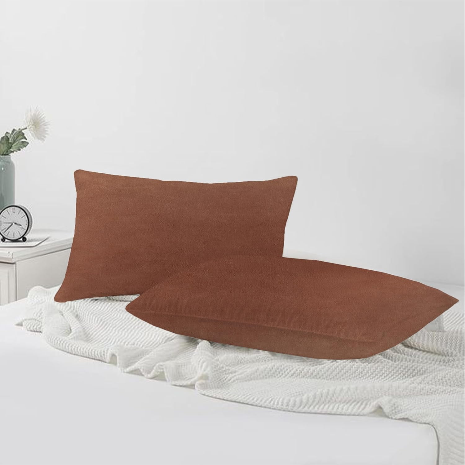 A1HC Hypoallergenic Down Alternative Pillow Inserts, 12x20 in, Rectangular, Pack of 2, Irish Coffee