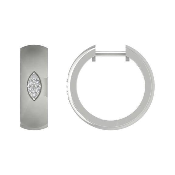 ARAIYA 10K White Gold Round Diamond Hoop Earrings (1/20 cttw, I2-I3 Clarity, I-J Color)