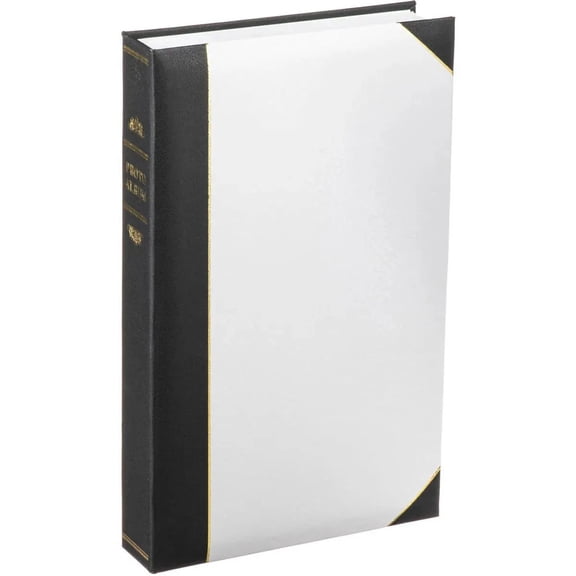 Pioneer Photo Album Ledger Le'Memo Bi-Directional Bound Photo Album, Solid Color Covers with Gold Accents, Holds 300 4x6" Photos, 3 Per Page, White
