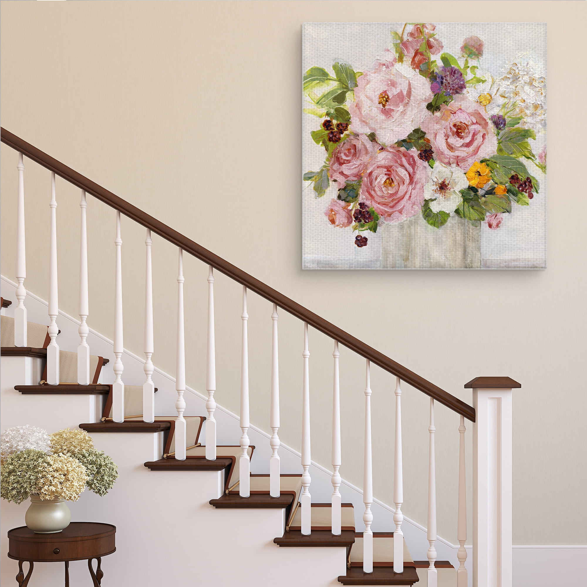 Becoming Blush I Assorted Flower Bouquet by Sally Swatland Canvas Art Print