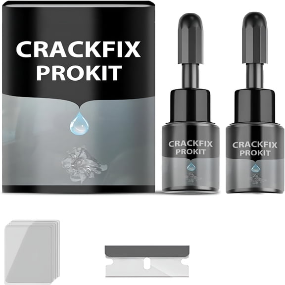 BANIRO 2026 New Crackfix Pro Kit,Car Windshield Crack Repair Fluid Kits,Repair Fluid Quick Fix for Chips,Cracks,Star-Shaped Crack,Car Glass Repairs Without Stress (2Set)