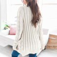 thumbnail image 3 of Women's Open Front Cardigan Sweater Casual Button Down Cable Knit Sweater Coat, 3 of 3