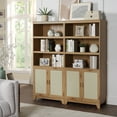 thumbnail image 2 of Manhattan Comfort Sheridan Engineered Wood Bookcase Cabinet in Natural Set of 2, 2 of 9