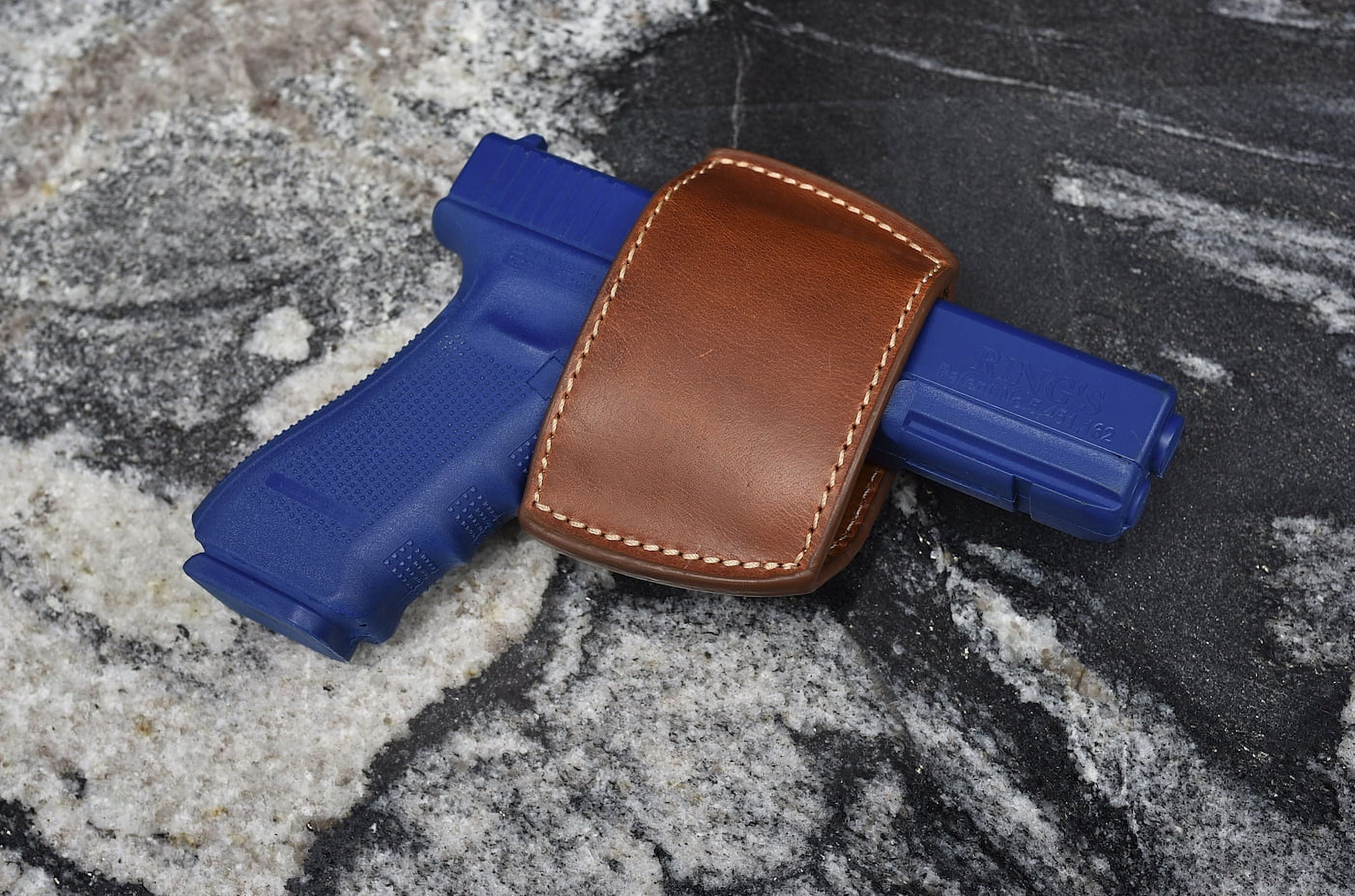 (3 pack) Saddle Mate Leather Universal Gun Holster, Brown, for Large Frame Pistols, Ambidextrous