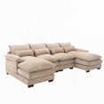 thumbnail image 4 of Modern Chenille U-shaped Sofa with Solid Wood Frame (110.63*56.69*31.89inch), 4 of 24