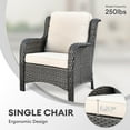 thumbnail image 4 of Ovios 2 Pieces Outdoor Patio Chairs Wicker Rattan Single Chairs Set with Cushion for Backyard, 4 of 7