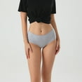 thumbnail image 3 of Swstbby Womens Briefs, Women Fashion Solid Color Boxers Low Rise Breathable Leisure Briefs Gray M, 3 of 3