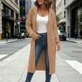 thumbnail image 5 of cocolona Womens Cable Knit Long Sweater Cardigan Loose Casual Hooded Long Sleeve Sweater Solid Color Trendy Fall Tunic Cardigan, 5 of 5