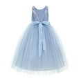 thumbnail image 2 of Ekidsbridal Sequins V-Back Flower Girl Dress Junior Bridesmaid Wedding Pageant LG1 10, 2 of 3