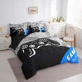 thumbnail image 3 of Manfei Game Console Print Twin Bedding Sets 7-Piece, Black Grey Blue Bedding Comforter Set, Video Gaming Player Reversible Sheet Sets, Microfiber Bedroom Decor, 3 of 7