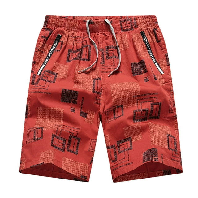 Aayomet Athletic Shorts for Men Striped Pocket Tether Cropped Pants Athletic Functional Cargo Pants (Red, XXXL)