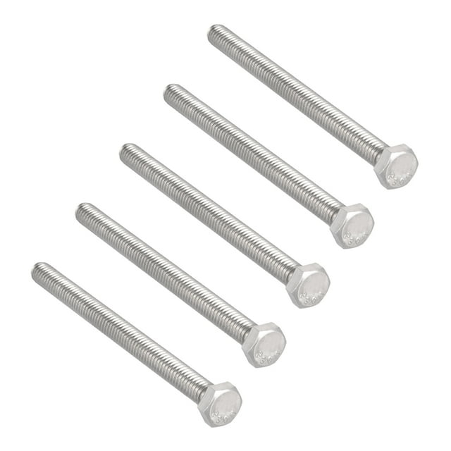 Unique Bargains 5/16-18x4' 304 Stainless Steel Hex Screw Bolts Fastener 5pcs