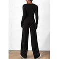 thumbnail image 3 of PRETTYGARDEN Women's 2 Piece Lounge Sets Asymmetrical Long Sleeve T Shirt Wide Leg Pants Casual Outfits Tracksuit, 3 of 8