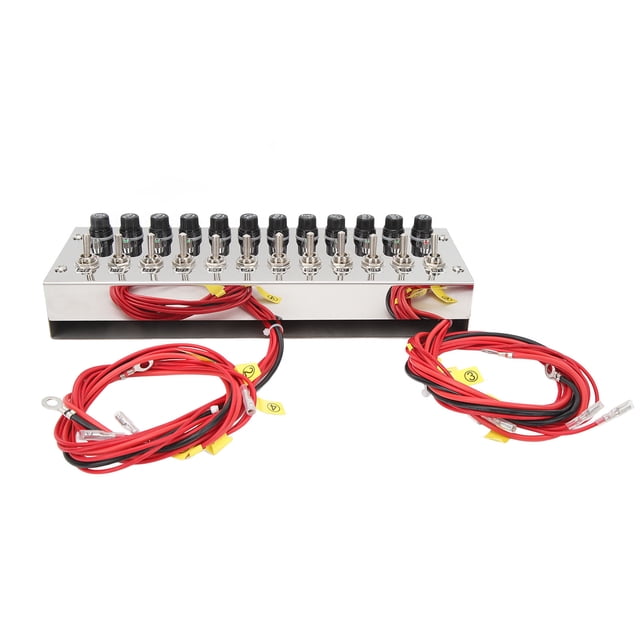 Dash Mount Switch Panel, 12 Gang Switch Panel Sensitive Stainless Steel for Racing Cars