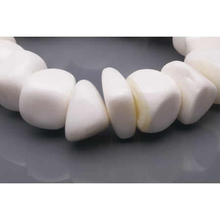 - Geo - Shaped White Agate Beads Semi Precious Gemstones Size: 10x15mm Crystal Energy Stone Healing Power for Jewelry Making