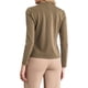 thumbnail image 3 of INSPIRAR CHIC Blusa de Manga Larga para Mujeres Otoño Invierno Casual Trabajo Cuello Mock M Marrón, 3 of 5