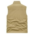 thumbnail image 3 of TFEOQRY Hoodless Vest for Men Double Sided Velvet Workwear Solid Color Thermal Jackets Waistcoat Sleeveless Outwear Khaki, 3 of 7