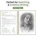 thumbnail image 3 of Blank Spiral Journal Notebook for Women & Men, 140 Pages, Sketch Book, Plain Notebook for Drawing & Sketching, Journals for Creative Writing, A5(6"x8") - Green, 3 of 14