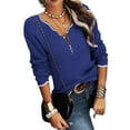 thumbnail image 3 of Langwyqu Spring Fall Women Long Sleeved Half Zipper Knit Pullover Sweater, 3 of 5