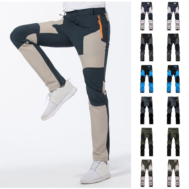 Leodye Men's Color block Cargo Pants Ripstop Water Resistant Hiking Work Pants Outdoor with Pockets hiking Pants Navy XL(XL)