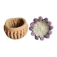 thumbnail image 1 of Kit de crochet para principiantes Decoración de la montaña de flores de crochet Decoración del hogar Completo Floral Coaster para la oficina en casa Púrpura, 1 of 8