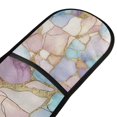thumbnail image 4 of Yayeee Double Oven Mitt Kitchen Heat Resistant Baking 35" x7" Quilted Glove, Elegant Marble Pattern, 4 of 6