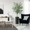 thumbnail image 3 of Artificial Tree in Geometric Spiral Pattern Planter, Fake Eucalyptus Silk Tree for Indoor and Outdoor Home Decoration - 66" Overall Tall (Plant Pot Plus Tree), 3 of 5