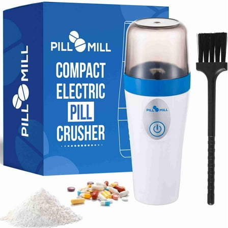 Small Electric Pill Crusher Fine Powder by Pill Mill - Pill Grinder Fine Powder Extremely Fine - Pill Crusher for Elderly, Pill Crusher for Pets - Powder Grinder,  Triturador de Pastillas Medicinas