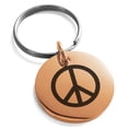 thumbnail image 1 of Stainless Steel Peace Engraved Small Medallion Circle Charm Keychain Keyring, 1 of 1