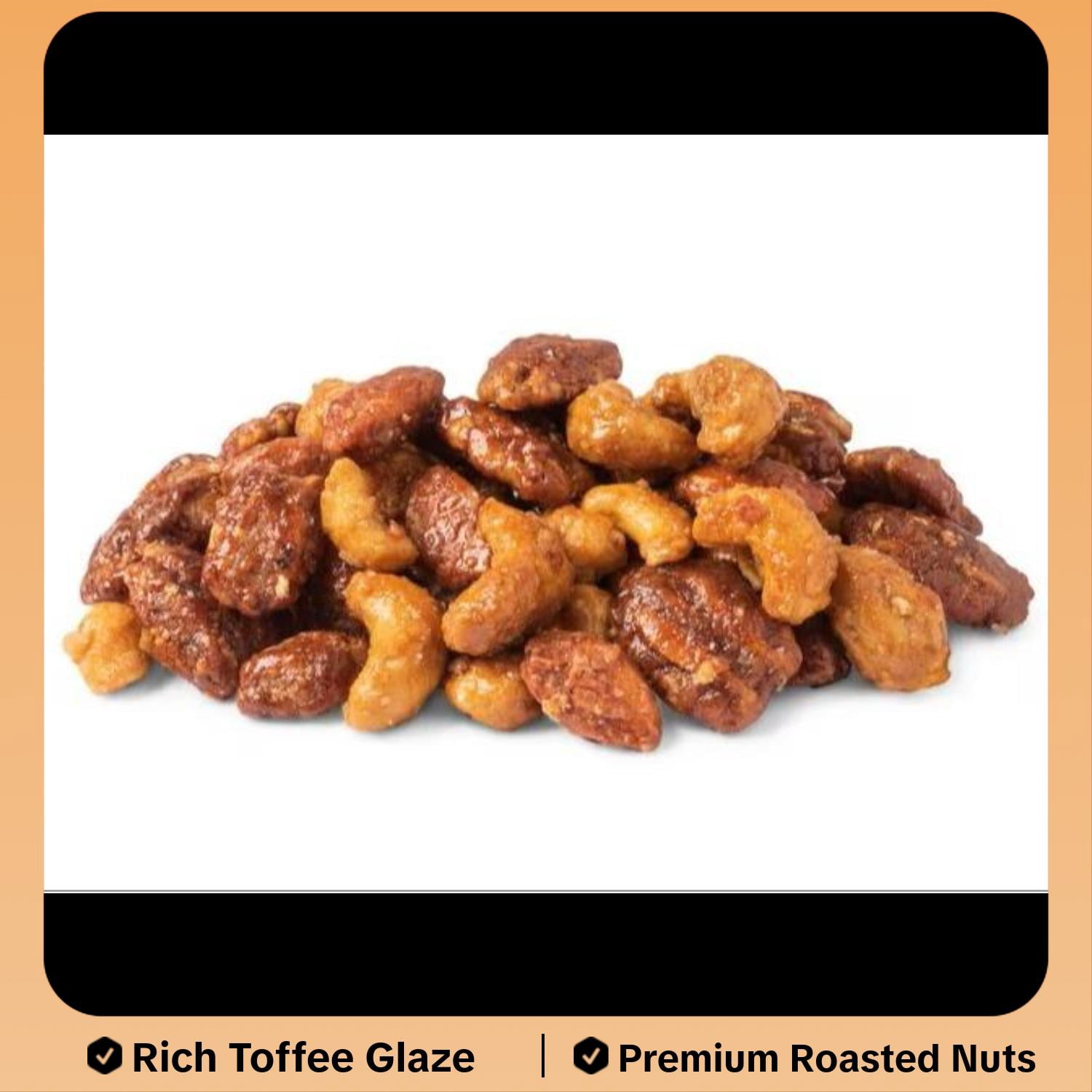 Snack Delights Old-Fashioned Butter Toffee Mixed Nuts (Bridge Mix) – Sweet & Crunchy Roasted Almonds, Cashews, Peanuts & Pecans, 2 lb Resealable Bag